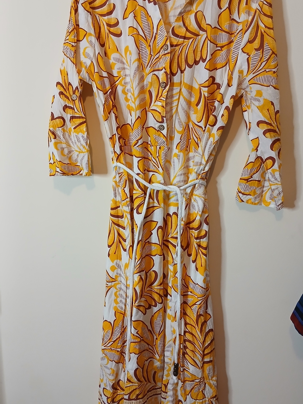 Mlle Gabrielle Yellow & White Floral Tie-Waist Midi Dress - Picture 2 of 5